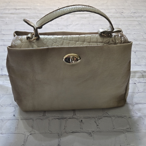 CIVICO93 Made Leather  Beige and Brown Hand Bag to Adjustable Crossbody - Picture 1 of 16